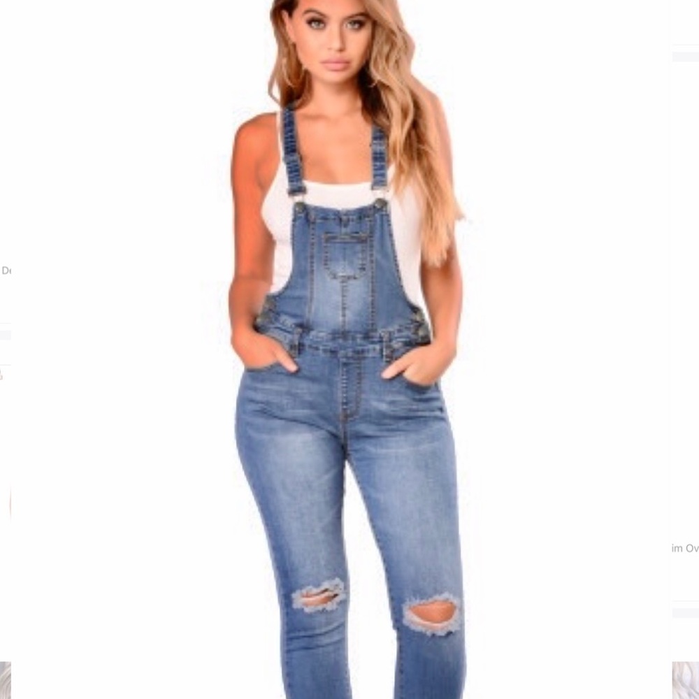 Hp!π NEW!! Distressed Denim overalls π - Picture 1 of 14